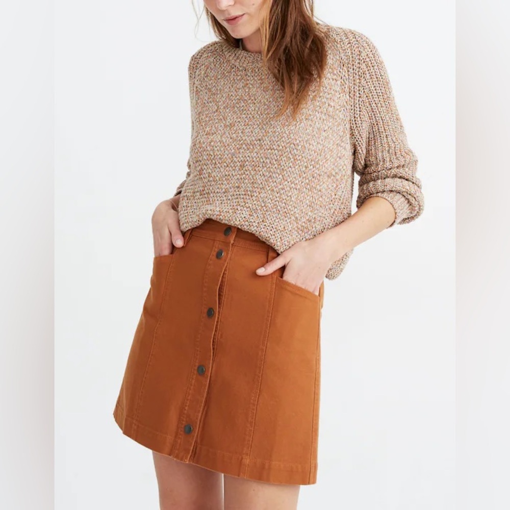 Madewell • NWOT Button-Front A-Line Pocket Mini Skirt